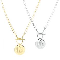 Monogrammed Pendant Disc Necklace Monogram Pendant Necklace, Monogram Necklace Gold, Monogram Earrings, Monogram Pendant, Marley Lilly, Toggle Necklace, Monogram Jewelry, Monogram Necklace, Monogram Styles