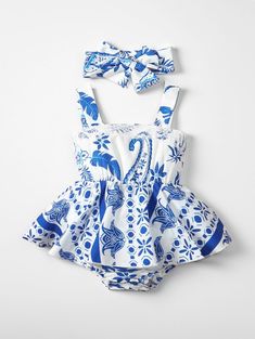 2 Pc Baby Girl Blue Amalfi Dress Playful Blue Beach Dress, Cute Blue Beach Dress, Amalfi Dress, Outfits For Church, Capri Italy, Shirred Dress, Striped Bodysuit, Coastal Charm