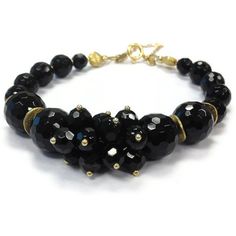 Black Onyx Bracelet Black Onyx Jewelry Yellow by jewelrybycarmal, $125.00 Elegant Onyx Bracelets With Faceted Beads, Elegant Onyx Bracelet With Faceted Beads, Onyx Bracelet With Natural Stones, Elegant Black Bracelets With Faceted Beads, Onyx Gemstone Beads Bracelet Jewelry, Onyx Bracelet With Gemstone Beads, Onyx Gemstone Beads Bracelet, Elegant Onyx Beaded Bracelets With Natural Stones, Elegant Black Crystal Bracelet With Faceted Beads