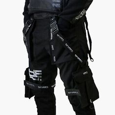 Men's Black Streetwear Techwear Heavy Cargo Trouser Pants H-G B.L.P-LIGHT/RED | eBay Functional Parachute Pants For Streetwear, Techwear Bottoms With Tapered Leg And Multiple Pockets, Functional Baggy Pants For Streetwear, Streetwear Tapered Leg Parachute Pants, Hip Hop Sports Pants With Cargo Pockets, Techwear Sports Pants With Side Pockets, Functional Black Pants With Belt Loops, Tapered Leg Parachute Pants For Streetwear, Tapered Leg Parachute Pants For Streetwear With Belt Loops