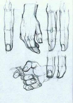 a drawing of hands holding something in one hand