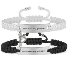 three different bracelets with the words you are my person