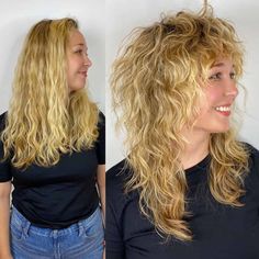 Choppy Shag Curly Hair, Shag Long Curly Hair, Modern Shag Haircuts Curly, Inversion Layers Haircut, Thick Shag Haircut, Curly Shag Haircut Tutorial, Long Shag Haircut With Bangs Thick Hair, Long Shag Haircut Choppy Layers Curly, 70s Hair Men Long