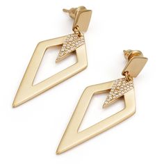 We've reimagined some of our most iconic acrylic styles in solid 925 sterling silver and gold vermeil to bring that classic sense of Toolally style to your glammed up looks.   These Arrowhead drop earrings are a universally flattering style to suit every face shape, and feature an elegant pavé central element to bring a bit of sparkle to your look. We make all Toolally pieces to the highest possible standards of craftsmanship. Despite this, repairs may sometimes be necessary. We can repair, re-p Designer Pierced Jewelry For Gifts, Designer Pierced Jewelry As A Gift, Designer Pierced Dangle Jewelry, Silver Jewelry With Timeless Design For Everyday Luxury, Designer Gold-colored Sterling Silver Earrings, Designer Sterling Silver Earrings In Gold Color, Designer Sterling Silver Jewelry In Gold Color, Designer Gold Earrings In Sterling Silver, Luxury Gold Earrings With Iconic Design