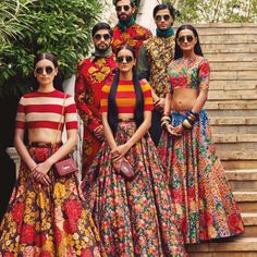 Sabyasachi Summer/Resort 2015 Collection Modern floral lehengas teamed with crop tops. Shop for your wedding lehengas with a personal shopper & stylist in India - Bridelan, visit our website www.bridelan.com #Bridelan #Sabyasachi Sabyasachi Collection, Fashion Umbrella, Pattern Wedding, Bollywood Lehenga, Wedding Indian, Indian Bridal Wear, Vogue India