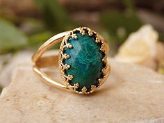 Green gemstone ring, Israeli rings, Spiritual stone, Eilat stone ring, Unique stone ring, Mineral ring,Gold gem ring, Jewish ring, Gift idea The Eilat stone is also known as the King Solomon Stone. Eilat stone is a combination of other known copper minerals including chrysocolla, azurite, malachite, turquoise. Rebeka Jewelry is a brand of Jewelry designs with high quality materials. Each one of jewels is made out of a thinking process, taking into account each detail to the last. In each one of Rings Spiritual, Eilat Stone, Stone Ring Design, Gold Finger Rings, Big Stone Ring, Eilat, Green Gemstone Ring, King Solomon, Silver Rings With Stones