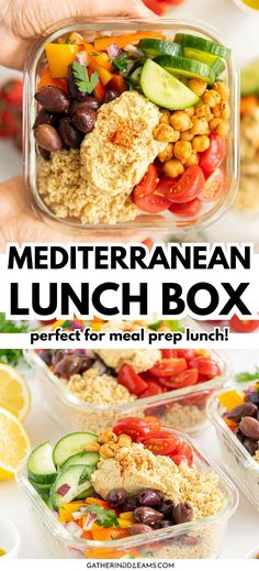 the mediterranean lunch box is perfect for meal prep