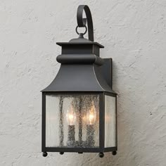 three light outdoor wall lantern with frosted glass panels