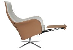 an image of a modern chair with foot rest