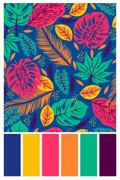 the color scheme is bright and colorful, with different leaves