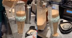 two pictures of the same blender being made