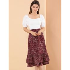 Featuring it's pretty ditsy floral print, this midi skirt is a summery option that can be worn with just about anything. Channel elegant style in this midi skirt, beautifully printed with a blossom print for a versatile look. It is made from lightweight fabric, adds definition to the free-flowing design. Falling to a waterfall midi hem, it sits high on the waist with a discreet side zip fastening. Summer days call for effortlessly feminine styles like the skirt. Flowy Midi Skirt, Skirt Chiffon, Ruffle Hem Skirt, Blossom Print, Printed Skirt, Ditsy Floral Print, Floral Print Skirt, Hem Skirt, Midi Skirts