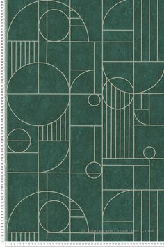 an art deco wallpaper with green and white lines