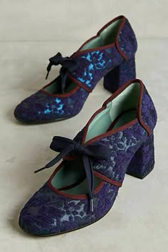 New  Anthropologie // Paola D'Arcano  Nebula Pumps  Size 37  Sold Out  Leather sole and insole Retail $300 S136 Thank you 1920's Women Shoes, 1920s Women's Shoes, 1920s Evening Shoes, Art Nouveau Wedding Shoes, Dress Like A Teacher, Blue And White Shoes, Cat Heels, Cabaret Costume, Whimsical Shoes