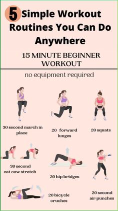 the 5 minute workout routine for beginners is shown in this graphic diagram, which shows how