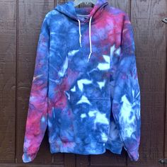 "\"Americana\" Ice Dye Sweatshirt // Red and Blue Tie Dye Sweatshirt // Ice Dye Hoodie // Ice Dye Sweatshirt // Red Ice Dye // Blue Ice Dye // Crew, Hoodie or Zip Up Hoodie Sweatshirt Sit Back and Relax is this comfy Sweatshirt. Available as a Zip Up Hoodie, Crew or Hoodie hand Ice dyed with the perfect blend of blue and Red. This is the perfect patriotic sweatshirt to represent the USA, or even wear for those Buffalo Bills or New York Giant games. Our Dyes ensure that your handmade custom item Winter Tie Dye Cotton Hoodie, Ice Dye Sweatshirt, Red And Blue Tie Dye, Patriotic Sweatshirt, Red White And Blue Tie Dye, Patriotic Tie Dye, Spring Hand-dyed Tie Dye Sweatshirt, Tie-dye Hand-dyed Sweatshirt For Streetwear, Hand Dyed Tie-dye Crew Neck Sweatshirt