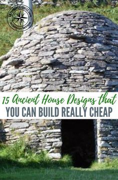 a stone building with the words 15 accent house designs that you can build really cheap