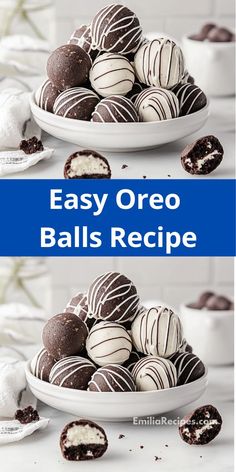 easy oreo balls recipe on a white plate