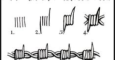 barbed wire is shown with numbers and symbols