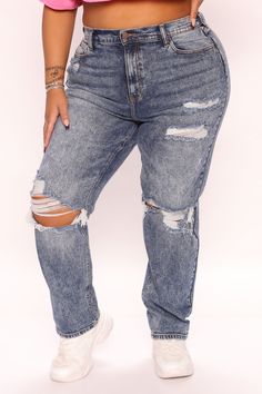 Available In Medium Blue Wash. Boyfriend Jean Low Stretch Ripped 5 Pocket 12" Ultra High Rise 30" Inseam Disclaimer: Due To The Specialized Wash & Distressing Process, Each Garment Is Unique 99% Cotton 1% Spandex Imported | Go Off Boyfriend Distressed Jeans in Medium Blue Wash size 20 Plus by Fashion Nova Boyfriend Jean, Go Off, Distressed Jeans, Medium Blue, Boyfriend Jeans, Size 13, Size 20, Fashion Nova, Mom Jeans