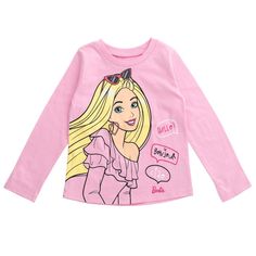 Get ready for an adventure in the Dreamhouse and embrace Barbie's amazing sense of style with this cute, comfy and stylish Long Sleeve T-Shirt! This clothing featuring the classic poseable dolls will inspire the ultimate fashionista in your life to reveal their own original look and unique personality just like Barbie and her friends Chelsea and Ken do. After all, what's more fashionable than the fashion icon herself? Add this style to your closet today and watch as Barbie's signature confidence Happy Attitude, Barbie And Her Friends, Kitty Makeup, Hello Kitty Makeup, Screen Printing Designs, Cute Comfy, Clothing Material, Toddler Clothes, Back To School Outfits