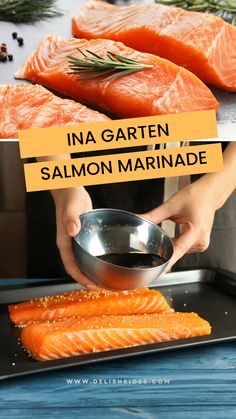 In this pin, you will find a visually appealing image of a perfectly cooked salmon fillet marinated with Ina Garten's special recipe. Asian Marinade For Salmon, Marinated Salmon Recipes Baked, Marinades For Salmon, Marinated Salmon Recipes, Salmon Dijon, Salmon Marinade Recipes, Ina Garden, Asian Salmon, Salmon Recipes Baked Healthy