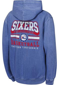 Those cold nights at the game won't keep your little Philadelphia fan from cheering on the team in Philadelphia 76ers Long Sleeve Hoodie! Give them this Philadelphia 76ers Youth Blue Cross Fade Hooded Sweatshirt to keep warm in the stands. This 76ers Long Sleeve Hoodie features a garment washed distressed screen print team graphic. Cotton poly fleece, 2x2 Rib Knit hem and cuff, Distressed softhand screen print, Ombre garment washed hoodie, Screen print graphic center chest and back, Perfect for any young sports fan!, Import, Domestic Throwback Fan Merchandise Cotton Sweatshirt, Throwback Cotton Sweatshirt For Fan Merchandise, Throwback Blue Cotton Hoodie, Cotton Throwback Fan Gear Sweatshirt, Cotton Throwback Sweatshirt For Fan Gear, Blue Cotton Throwback Hoodie, Team-colored Throwback Cotton Sweatshirt, Throwback Cotton Hoodie For Game Day, Blue Cotton Hoodie For Game Day