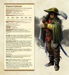 One Piece Dnd 5e, D&d Npc, Dnd Pirates, Dnd Pirate, Ghosts Of Saltmarsh, Dnd Stats