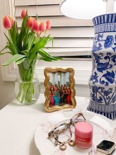 Preppy room, room aesthetic, coastal grandma, coastal millenial, classic decor, chinoiserie, college room, girl room, blue and white room, hydrangeas, hydrangeas in room, bedside table, bedside aesthetic, it girl aesthetic, catch all dish Coastal Millenial, Bedside Aesthetic, Night Stand Decor, Blue And White Room, Room Bedside Table, College House Decor, Grandma Coastal, Catch All Dish, Dream Dorm