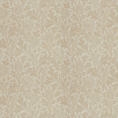 an old fashioned wallpaper pattern in beige and white