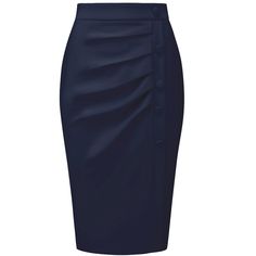 PRODUCT DETAILS: STYLE - Keep your look professional and stylish in this bodycon skirt from INSPIRE CHIC, featuring a high waist, pleated front, and button decor. OUTFIT - Pair with solid shirts and high heels for a chic office look. OCCASION - Focused on Ladies' Semi-Formal Wear - This skirt can be a perfect addition to almost any outfit from formal to daily wear, great for work, meetings, office, businesses, work, parties, cocktails, weddings, casual, daily dressing, etc. Elegant Blue Pencil Skirt For Work, Elegant High Waist Pencil Skirt For Office Wear, Blue Fitted Pencil Skirt For Formal Occasions, Fitted Blue Mini Skirt For Work, Formal Blue Fitted Pencil Skirt, Elegant Blue Mini Skirt For Work, Fitted High Waist Mini Skirt For Office, Blue Fitted Pencil Skirt For Workwear, Fitted Blue Pencil Skirt For Work