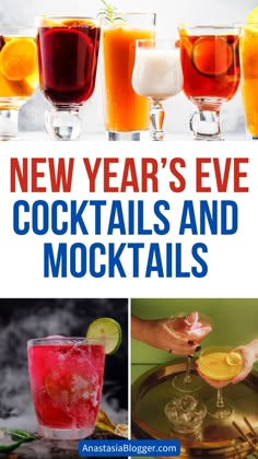 New Year’s Eve Cocktails and Mocktails Drinks With Pineapple Juice, New Year Traditions, Bellini Recipe