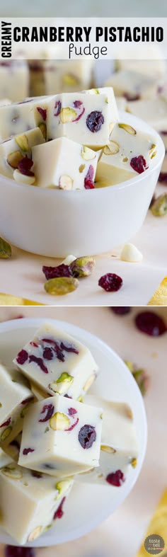 cranberry pistachio fudge is an easy and delicious dessert that's ready to be eaten