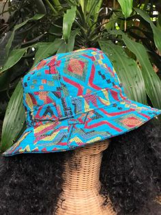 "Artisan Bucket Hat | Boho-inspired bucket hat featuring a woven design with mixed patterns This Bucket Hat is made from 100% natural organic cotton , Hat is unisex fit great on both men and women - inner circumference is 24\" inches - 2 inches brim - Hat is unisex fit great on both men and women 100% Cotton **These hats are handmade and so will vary slightly(option) 👉🏻" Casual Multicolor Woven Hat, Blue Bucket Hat With Curved Brim For Festivals, Blue Bucket Hat With Short Brim For Festivals, Blue Short Brim Bucket Hat For Festivals, Blue Curved Brim Bucket Hat For Festival, Blue Wide Brim Bucket Hat For Festivals, Blue Brimmed Bucket Hat For Festival, Adjustable Blue Bucket Hat, Multicolor Wide Brim Woven Bucket Hat