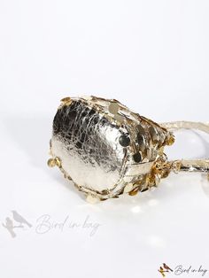 Bird in Bag - Glitter Decorated Fashion Evening Clutch Bag with Adjustable Shoulder Strap Gold Sequin Bags For Gifts, Gold Sequined Bags As Gifts, Gold Sequined Bags For Gifts, Festive Gold Sequined Bag, Gold Glitter Bag For Gift, Gold Sparkling Bag As Gift, Gold Sparkling Bag For Gift, Gold Sparkling Bags For Gifts, Gold Sparkling Bags Perfect As Gifts