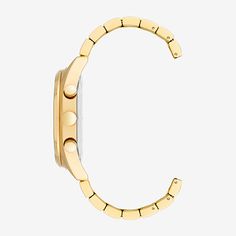 Embrace sophistication with this analog quartz bracelet watch. Its barrel-shaped stainless steel case, plated with real gold, features polished pushers and a downward-sloped bezel. The multi-zone dial includes gilt-applied indexes with luminous fill, sub-dials framed in gilt, and a day/date window. Finished with gilt skeleton hands, a gilt stick sweep, and a Y-link adjustable bracelet plated in real gold, this timepiece offers refined style and functionality.Number of Batteries: 1Features: Adjustable, Quick ShipBattery Type: Silver OxideJewelry Closure: Fold Over ClaspPower Source: Battery (included)Watch Movement: QuartzWater Resistance: 50mBand Color: Gold ToneDial Color: ChampagneMetal Color: Gold ToneCase Thickness: 10.6mmCase Width: 44mmWatch Band Length: 8 3/4 InchBand Content: Stain Modern Metal Analog Watch Accessories, Modern Analog Metal Watch Accessories, Gold Metal Watch Accessories With Metal Dial, Gold Watches With Rectangular Metal Dial, Classic Gold Stainless Steel Watch, Gold Chronograph Watch With Rectangular Dial, Gold Metal Watches With Subdials, Gold Rectangular Watches With Subdials, Gold Chronograph Watch With Metal Dial As Gift