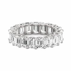 Emerald Cut Diamond Eternity Band – 770 Fine Jewelry Emerald Cut Diamond Eternity Band, Affordable Fine Jewelry, Custom Bangle, Glass Locket, Diamond Eternity Band, Solid Gold Chains, Emerald Cut Diamond, Locket Charms, Broken Chain