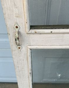 an open door with a screen on the front and side panels that have holes in them