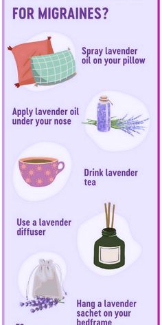 Lavender is one of the well-known home remedies for migraines and you can use it in a variety of ways. Visit our blog and learn more about how to use other natural migraine remedies! Natural Migraine Remedies, Remedies For Migraines, Bee Repellent, Lavender Diffuser, Get Rid Of Wasps, Increase Height Exercise, Migraine Remedies, Natural Remedies For Migraines, Throbbing Headache