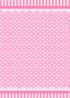 a pink and white polka dot background