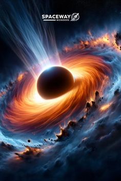 an artist's impression of a black hole in space