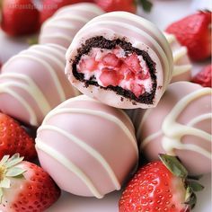 chocolate covered strawberries are arranged on a plate