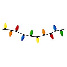 multicolored christmas lights are hanging on a wire