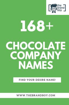 a green business card with the words chocolate company names