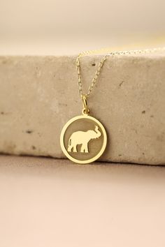 Gold Elephant Pendant - Elephant Gold Necklace ● Material of pendant: Solid Gold 14k ( REAL GOLD ) ● Metal Stamp: 14k ( REAL GOLD ) ● The pendant is available in 5 sizes: - 12,7 mm / 0.5 inches (Diameter) - 14,0 mm / 0,55 inches ( Diameter ) In the photos - 15,3 mm / 0.6 inches ( Diameter ) - 16,5 mm / 0,65 inches ( Diameter ) - 19,1 mm / 0,75 inches ( Diameter ) ( In the photos the size is 14mm / 0.55 inches Diameter ) ( Jump Ring inner diameter: 4 mm ) ● Material of chain: Solid gold 14k ( REA Yellow Gold Necklaces With Charms For Birthday Gift, Silver Charm Necklace Stamped 14k As Gift, Gift Silver Charm Necklace Stamped 14k, 14k Gold Necklaces With Hallmark For Birthdays, Handmade Yellow Gold Necklaces For Birthdays, 14k Gold Birthday Necklace With Hallmark, 14k Gold Necklace With Hallmark For Birthday, Yellow Gold Round Necklace With Hallmark, Symbolic 14k Stamped Necklace As Gift