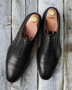 Decent Blackish Handmade Cap Toe Lace Up Formal Shoes In Genuine Leather For Men sold by Handmade Envy on Storenvy Cap Toe Shoes, Formal Men, Shoes Oxford, Bespoke Shoes, Handmade Leather Shoes, Leather Oxford Shoes, Brogue Shoes, Shoe Sole, Black Cap