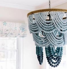 Blue Ombre Beaded Chandelier, Beaded Chandelier, Boho Lighting, Wooden Lampshade, Nursery Lampshade, Rustic Boho Decor, Beach House Light, - Etsy Wooden Beaded Chandelier, Craft Nook, Chandelier Boho, Wooden Bead Chandelier, Beach House Lighting, Bead Chandelier, Boho Lamp, Boho Lighting, Beaded Lampshade