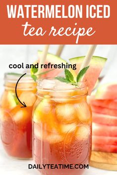 watermelon iced tea recipe with text overlay