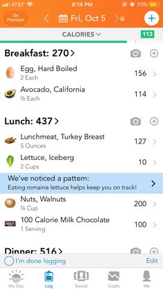 an iphone screen showing the menus for breakfast, lunch and dessert items on it