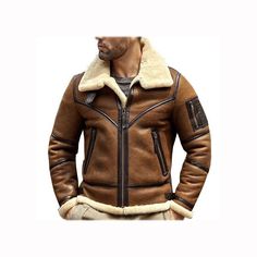 Handmade  Shearling leather jacket  * Superior Quality Real Leather jacket  * Color Brown * Front: Front Zip Closure - Original YKK Zips * Two outer Pockets * Shearling Lining Inside with two inside pockets including mobile pocket * High quality Stitching  * Brand New with Tags Please select your jacket according to the sizing charts attached in gallery.   Return Policy 1. If you are not completely satisfied with your purchase, simply return the item to us in its original condition within 4 to 5 Vintage Fur Jacket, Festival Jacket, Real Leather Jacket, Vintage Leather Jacket, Vintage Fur, Brown Leather Jacket, Shearling Jacket, Fur Jacket, Aesthetic Outfits